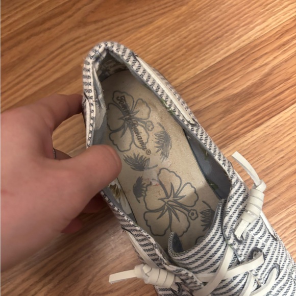 Tommy Bahama Blue & White Striped Sneakers Size 10 - Picture 4 of 10